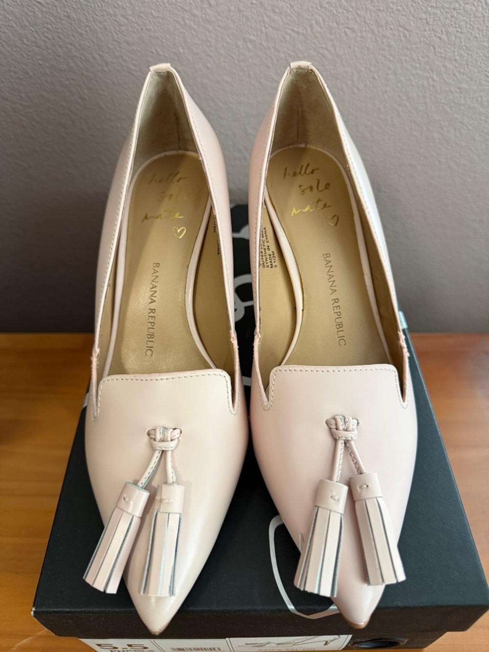 Brand new Banana Republic Blush Pink Tassel Pointed Loafers